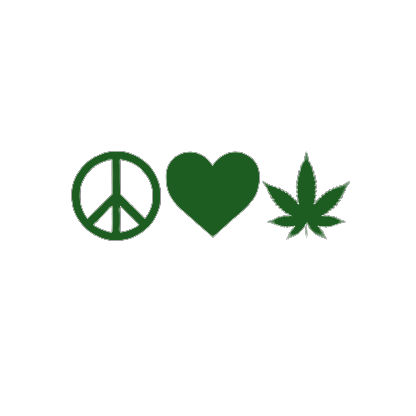 Peace Love Cannabis Vinyl Decal