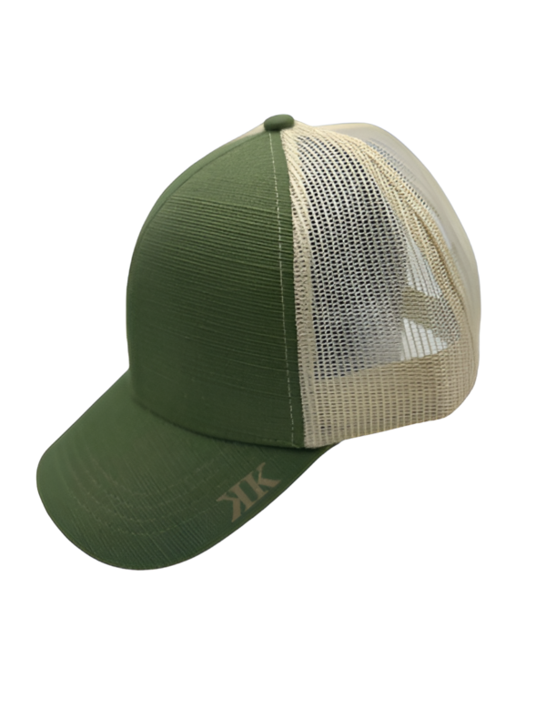 Green Snapback Hemp Hat with Off White Mesh Back