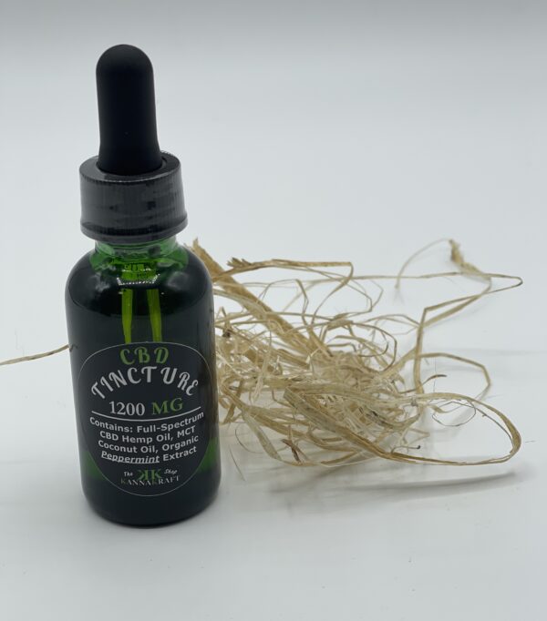 CBD Full Spectrum Tincture in glass bottle 1200mg extra strength