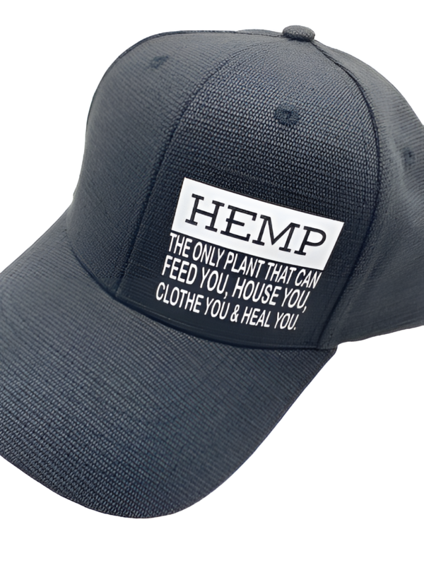 Black Hemp Hat with Hemp Quote